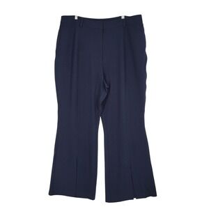 City Chic Kiana Navy Blue Wide Leg Front Slit Pants Plus Size 20 NEW
